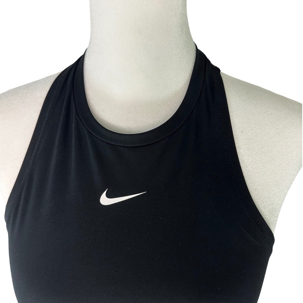 Nike Dri-Fit Pro Black Cropped Tank Size Medium - Picture 2 of 7